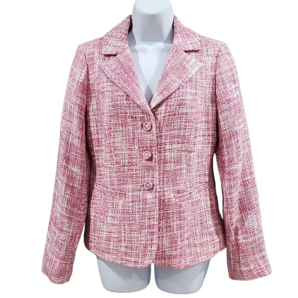 PENDLETON Pink and White Blazer/Jacket    Size 6